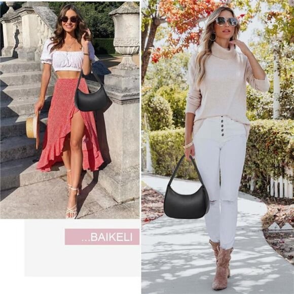 Crescent Shoulder Bags for Women Small Shoulder Purse Handbag Retro - Picture 3 of 7